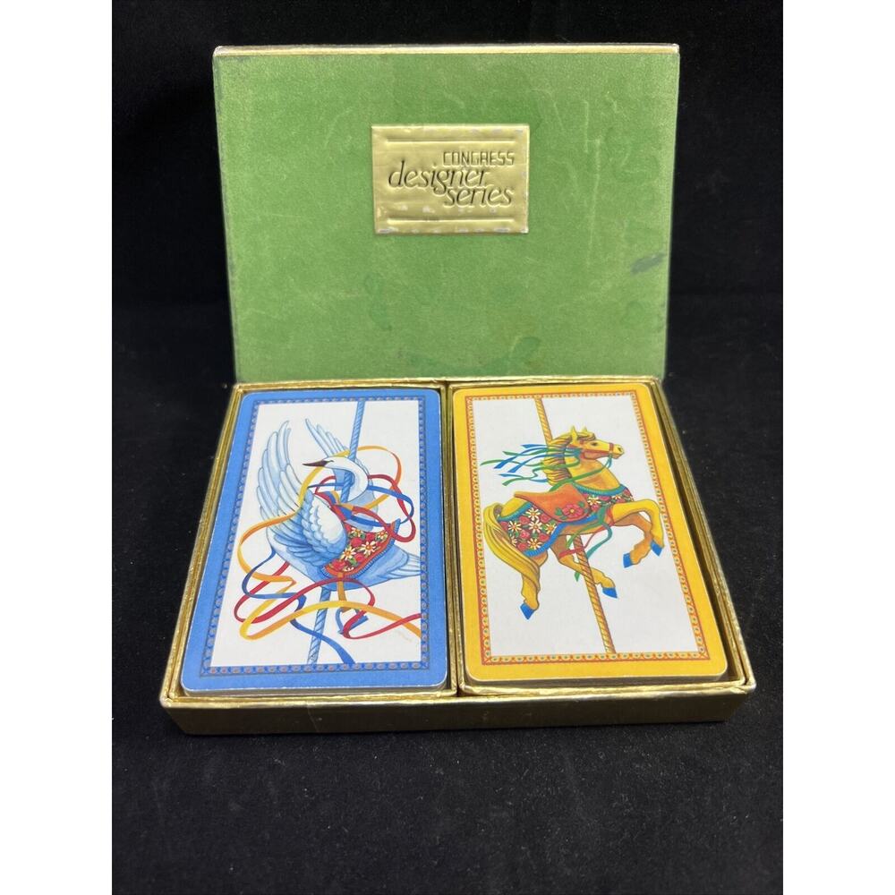 Congress Designer Series Playing Cards Christmas Carousel 2 Decks & Score Pad